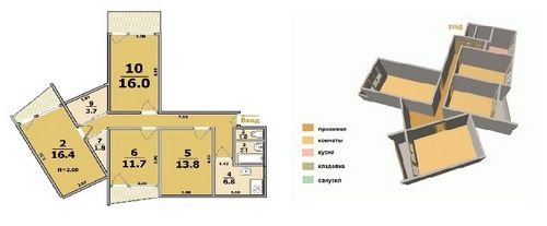 Планировка четырехкомнатной квартиры в "Чешке"
